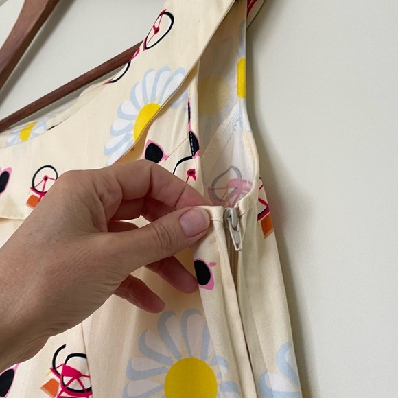 Hearts & Roses Bicycles Sunglasses Daisies Retro Swing Sleeveless Midi Dress 12 - Picture 6 of 11